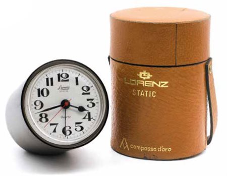 OROLOGIO DA TAVOLO LORENZ STATIC in acciaio satinato con quadrante bianco e...