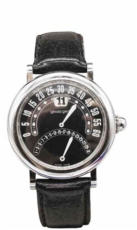 OROLOGIO DA UOMO GERALD GENTA BIRETRO cassa in acciaio, quadrante nero con...