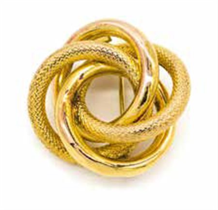 SPILLA in oro giallo a guisa di nodo, gr. 8,3