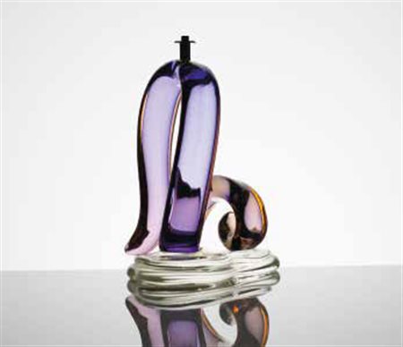 ARCHIMEDE SEGUSO (1909-1999) Basamento di lampada in vetro pesante nei toni...