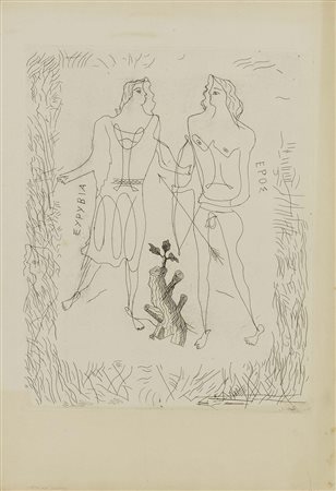 Georges Braque, Argenteuil 1882 - Parigi 1963, Théogonie: Eurybia et Eros,...