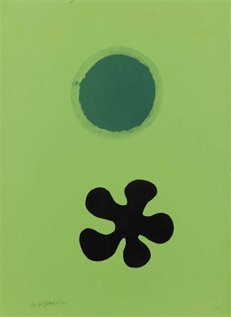 Adolph Gottlieb, New York 1903 - 1974, Green Ground - Black Form, 1966,...
