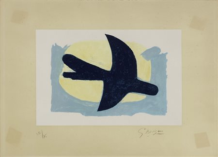 Georges Braque, Argenteuil 1882 - Parigi 1963, Uccello blu e giallo, 1960,...