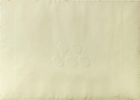 Turi Simeti, Alcamo (Tp) 1929, Cinque ovali bianchi, 2000, Calcografia, cm...