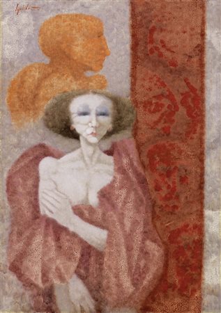 Remo Squillantini, Stia (Ar) 1920 - 1996, Sogni, Olio su cartone telato, cm...