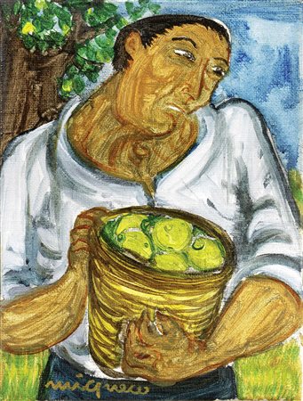 Giuseppe Migneco, Messina 1908 - Milano 1997, Raccoglitore di limoni, anni...