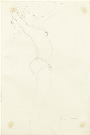 Lucio Fontana, Rosario Santa Fè 1899 - Varese 1968, Nudo femminile, 1958-60,...