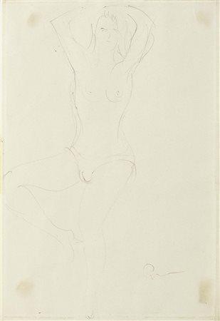 Lucio Fontana, Rosario Santa Fè 1899 - Varese 1968, Nudo femminile, 1958-60,...