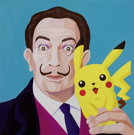 Giuseppe Veneziano, Mazzarino (Cl) 1971, L'enigma di Pikachu, 2013, Acrilico...