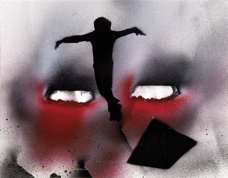 Vettor Pisani, Napoli 1934 - Roma 2011, Senza titolo, Tecnica mista su carta,...