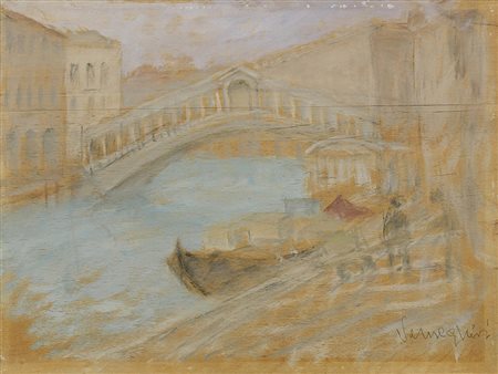 Pio Semeghini, Quistello (Mn) 1878 - Venezia 1964, Veneziani, Olio su...