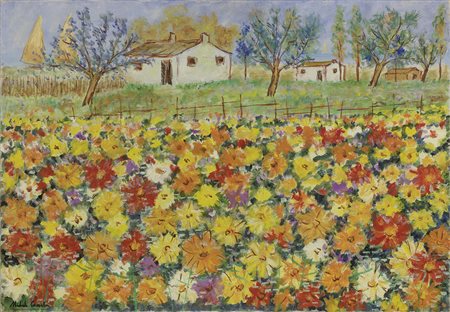 Michele Cascella, Ortona (Ch) 1892 - 1989, Paesaggio abruzzese, 1982-86 ca,...