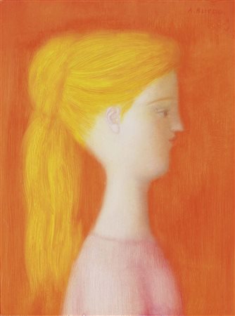 Antonio Bueno, Berlino 1918 - Fiesole (Fi) 1984, Profilo, Olio su faesite, cm...