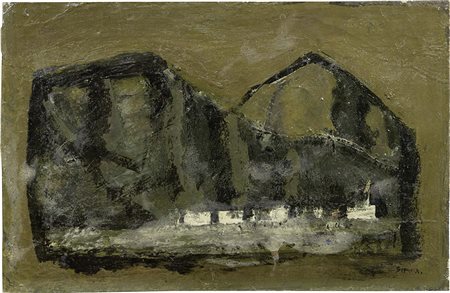 Mario Sironi, Sassari 1885 - Milano 1961, Paesaggio di montagna, (1945),...