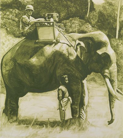 Samuel Herbert, Londra 1976, Super 8, 2004, Olio su tela, cm 153,5x137,...