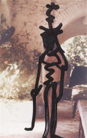 Gino De Dominicis, Ancona 1947 - Roma 1998, Io, Smalto su fotografia, cm...