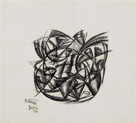 Fortunato Depero, Fondo, Val di Non (Tn) 1892 - Rovereto (Tn) 1960, Trottole...