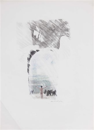 Mimmo Rotella, Catanzaro 1918 - Milano 2006, Mistique, 1972, Effaçage, cm...