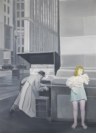 Gian Marco Montesano, Torino 1949, Senza titolo, Olio su tela, cm 232x167,5