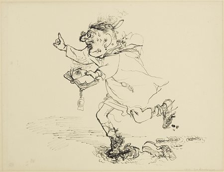 George Grosz, Berlino 1893 - 1959, Il messaggero, 1934, Inchiostro su carta,...