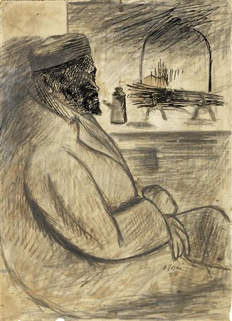 Ottone Rosai, Firenze 1895 - Ivrea (To) 1957, L'artigiano, 1920, Tecnica...