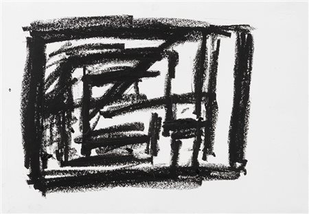Jannis Kounellis, Atene 1936 - Roma 2017, Labirinto 5, 2002, Carboncino su...