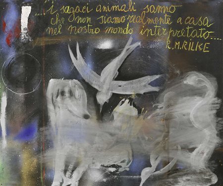 Giosetta Fioroni, Roma 1933, Senza titolo, Tecnica mista e collage su carta,...