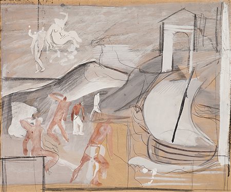 Mario Sironi (Sassari 1885 - Milano 1961)"Composizione. Studio per opera...
