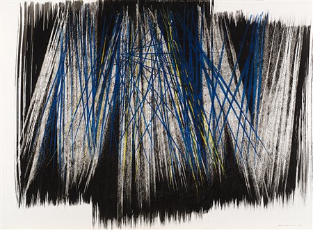 Hans Hartung (Lipsia 1904 - Antibes 1989)"P1967-A49" 1967acrilico su...