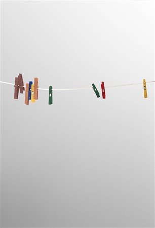 Michelangelo Pistoletto (Biella 1933)"Mollette" 1972serigrafia su acciaio...