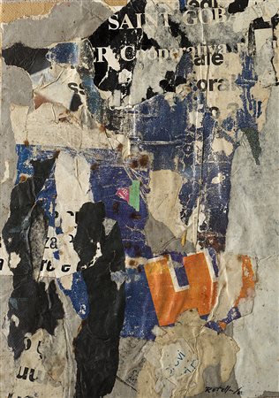 Mimmo Rotella (Catanzaro 1918 - Milano 2006)"Senza titolo" 1961décollage su...