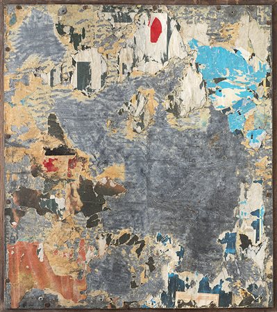 Raymond Hains (Dinard 1926 - Parigi 2005)"Tole" 1976decollage su lamiera, cm...