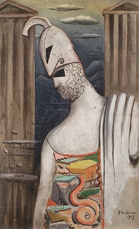 GIORGIO DE CHIRICO "Pericle" 1925 olio su tela cm 107x65 Firmato e datato...