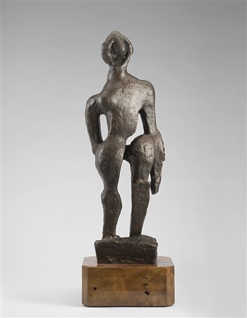Ossip Zadkine (Vitebsk 1890 - Parigi 1967)"Femme debout" 1957scultura in...