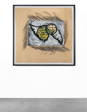 Mario Merz (Milano 1925 - Torino 2003)"Senza titolo" smalto, gesso e tecnica...