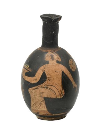 BOTTIGLIA APULA A FIGURE ROSSE DATAZIONE: metà IV sec. a. C. MATERIA E...