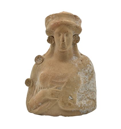 BUSTO VOTIVO DATAZIONE: IV sec. a. C. MATERIA E TECNICA: impasto depurato...