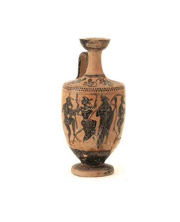 LEKYTHOS ATTICA A FIGURE NERE DATAZIONE: fine VI sec. a. C. MATERIA E...