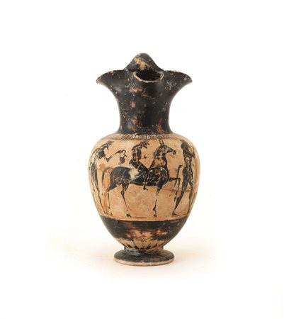 OINOCHOE ATTICA A FIGURE NERE DATAZIONE: fine VI sec. a. C. MATERIA E...