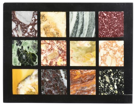 MARMOTECA di forma rettangolare con cornice in marmo nero del Belgio che...