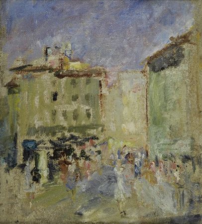 Eduardo Gordigiani (Firenze, 1866 - Popolano di Marradi, 1961) Paesaggio con...