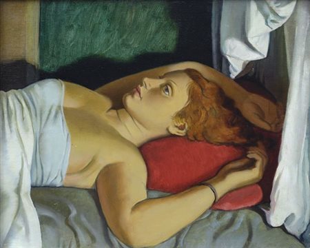 RAM (Ruggero Alfredo Michahelles) (Firenze, 1898 - 1976) Ragazza con cuscino...