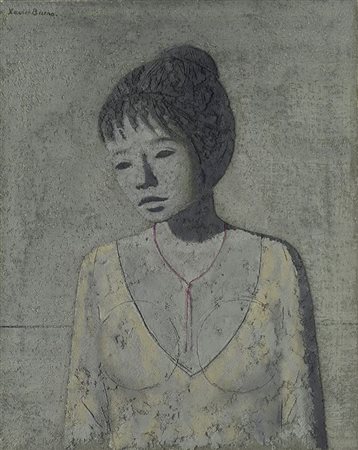Xavier Bueno (Vera de Bidasoa, 1915 - Fiesole, 1979) Ragazza Olio su tela,...