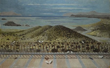 Giovanni Colacicchi (Anagni, 1900 - Firenze, 1993) Dalla terrazza Olio su...