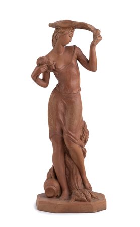 UGO ZACCAGNINI Donna Scultura in terracotta, h. 30 cm Firma sotto la base:...