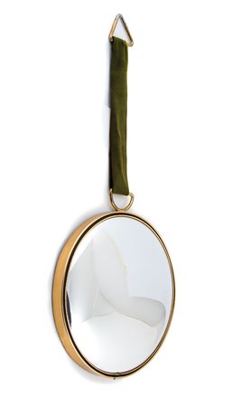 FORNASETTI - MILANO Specchio tondo con nastro in velluto verde Vetro, 53 x...