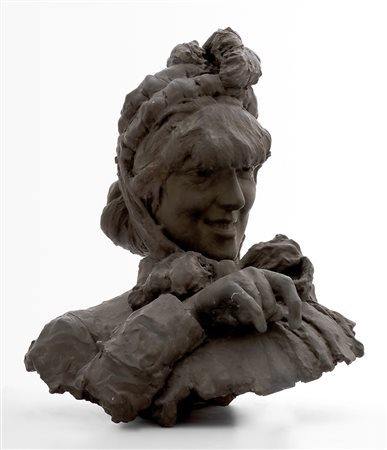 GIUSEPPE RENDA Donna che fa il gesto delle corna Scultura in terracotta, 50 x...