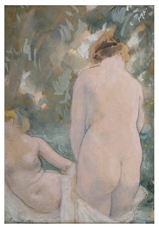 CAMILLO INNOCENTI Nudi di donne Tecnica mista su cartoncino, 39 x 26,7 cm...