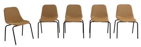 M.I.M - ITALIA Cinque sedie in stoffa beige Legno e stoffa, 80,5 x 48 x 40 cm...