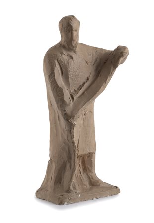 ERCOLE DREI Bozzetto scultoreo di Uomo con cartiglio in mano Scultura in...